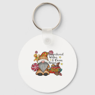 Gingerbread Wishes And Cocoa Kisses Gnome Christma Keychain