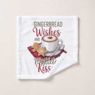 Gingerbread Wishes and Mistletoe Kisses Christmas Bath Towel Set