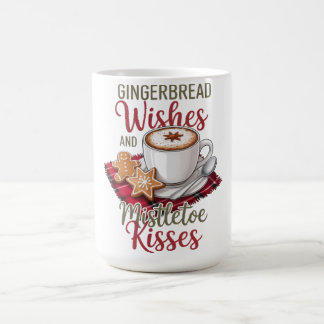 Gingerbread Wishes and Mistletoe Kisses Christmas Coffee Mug