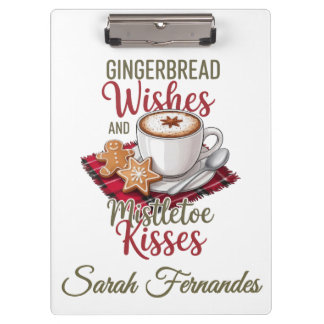 Gingerbread Wishes - Custom Name Holiday Clipboard