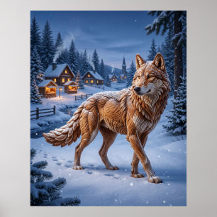 Gingerbread Wolf Pines Poster
