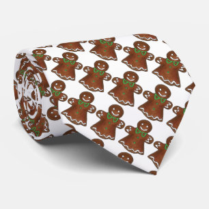 Gingerbread Woman Lady Cookies Christmas Holiday Tie