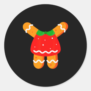 Gingerbread Women Girls Body Costume Halloween Or Classic Round Sticker