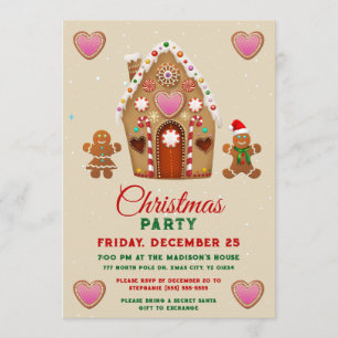 Gingerbread Xmas Party Invitation