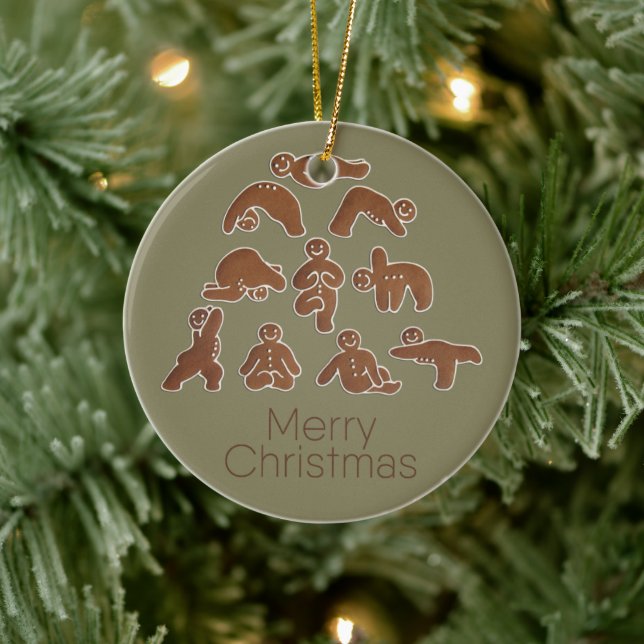 Gingerbread Yoga Circle Ornament (Tree)
