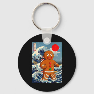 Gingerbread-zilla Vintage Japanese Art Funny Chris Keychain