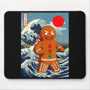 Gingerbread-zilla Vintage Japanese Art Funny Chris Mouse Pad
