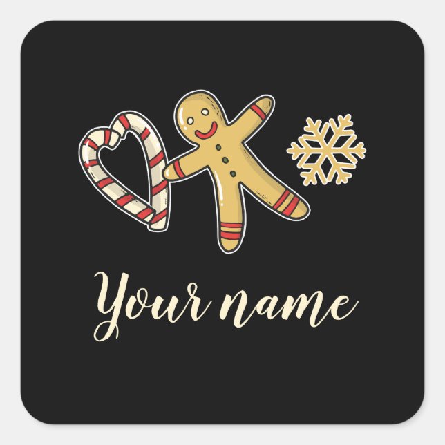 Gingerbreadman Love Square Sticker (Front)