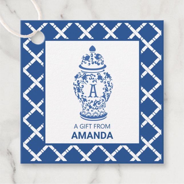 GingerJar & Bamboo | Monogram A | Favour Tags (Front)