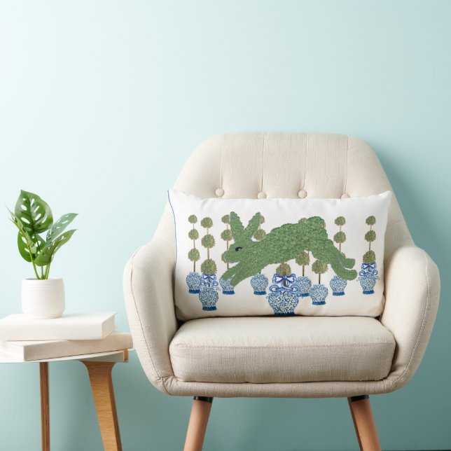 GingerJars Topiary Bunny Rabbit  Lumbar Pillow (Chair)