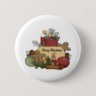 Gingerman Christmas 2 Inch Round Button