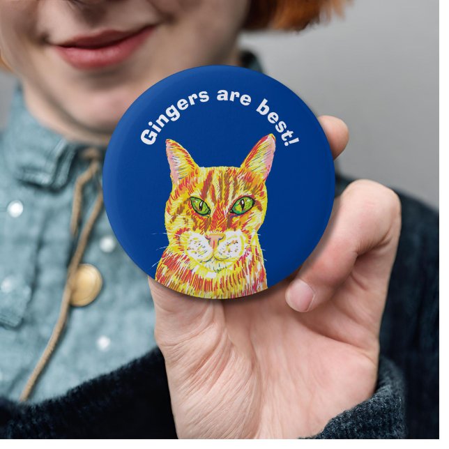 Gingers are best ginger cat redhead tabby  2 inch round button (Creator Uploaded)