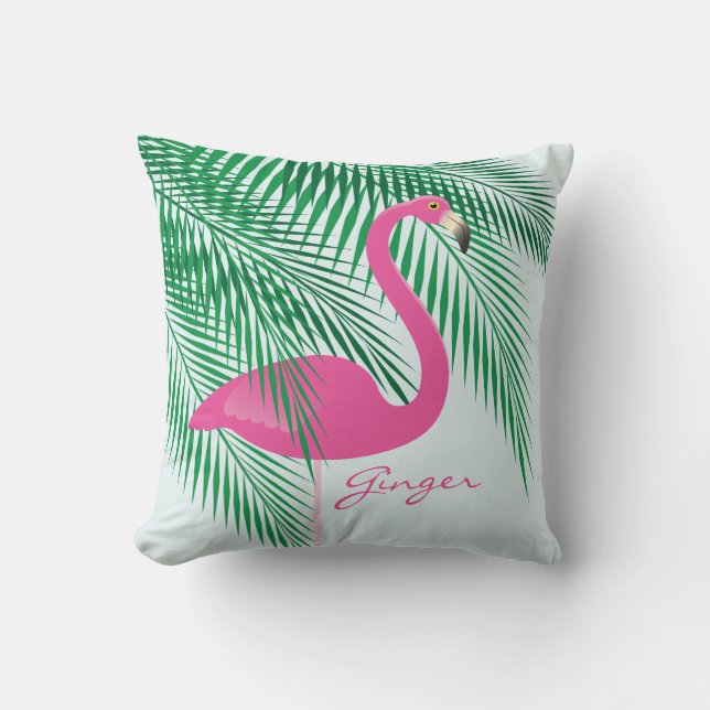 Ginger's Mint Flamingo Pillow (Front)