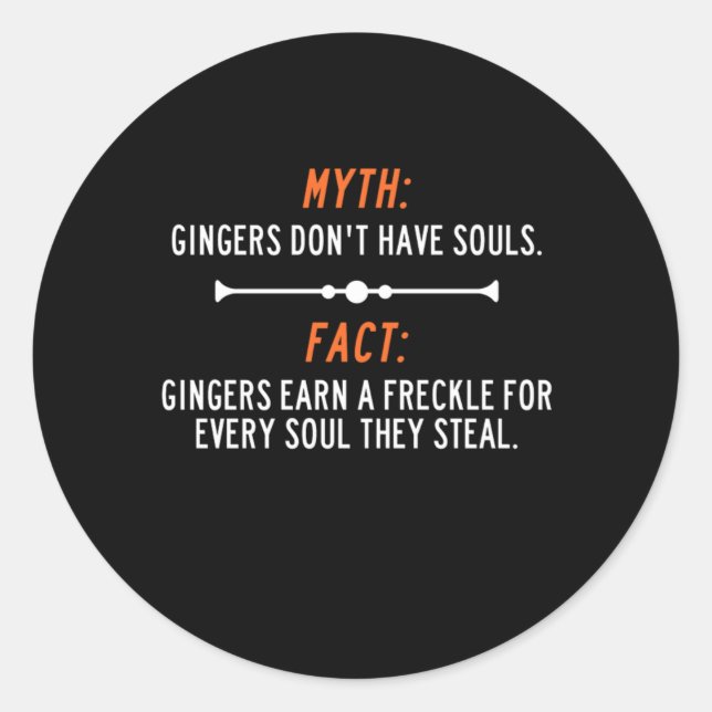 Gingers Redheads Red Hair Redhead Ginger Gift Classic Round Sticker (Front)