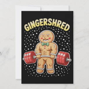 Gingershred Christmas Gingerbread Gym Bodybuilding Holiday Card