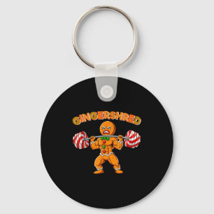 Gingershred Christmas Gingerbread Man Gym Bodybuil Keychain