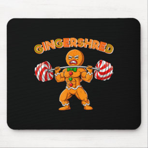Gingershred Christmas Gingerbread Man Gym Bodybuil Mouse Pad