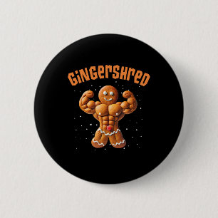 Gingershred Funny Christmas Gingerbread Man Gymmer 2 Inch Round Button