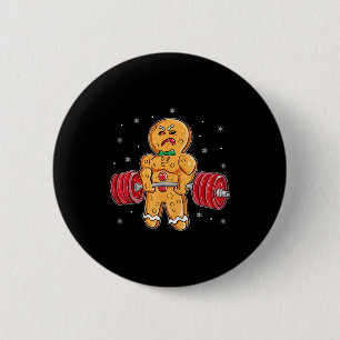 Gingershred Funny Gingerbread Man Gym Bodybuilding 2 Inch Round Button