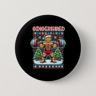 Gingershred Funny Gingerbread Man Gym Bodybuilding 2 Inch Round Button