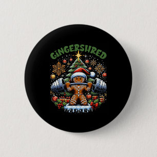 Gingershred Funny Gingerbread Man Gym Bodybuilding 2 Inch Round Button
