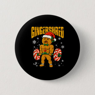 Gingershred Funny Gingerbread Man Gym Bodybuilding 2 Inch Round Button