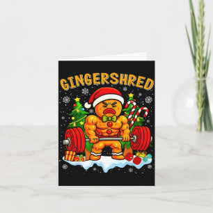 Gingershred Funny Gingerbread Man Gym Bodybuilding Card