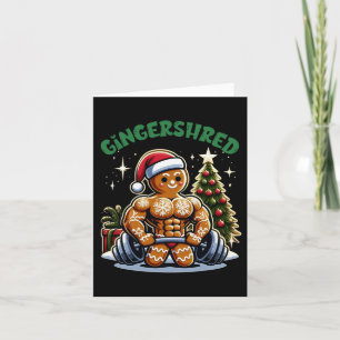 Gingershred Funny Gingerbread Man Gym Bodybuilding Card