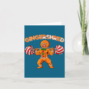 Gingershred Funny Gingerbread Man Gym Bodybuilding Card