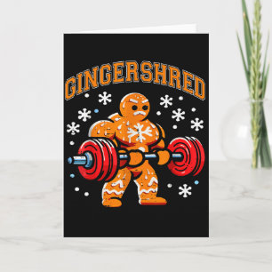 Gingershred Funny Gingerbread Man Gym Bodybuilding Card