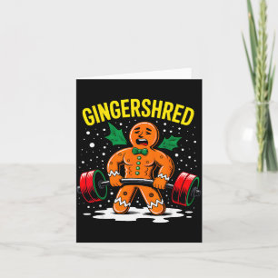 Gingershred Funny Gingerbread Man Gym Bodybuilding Card