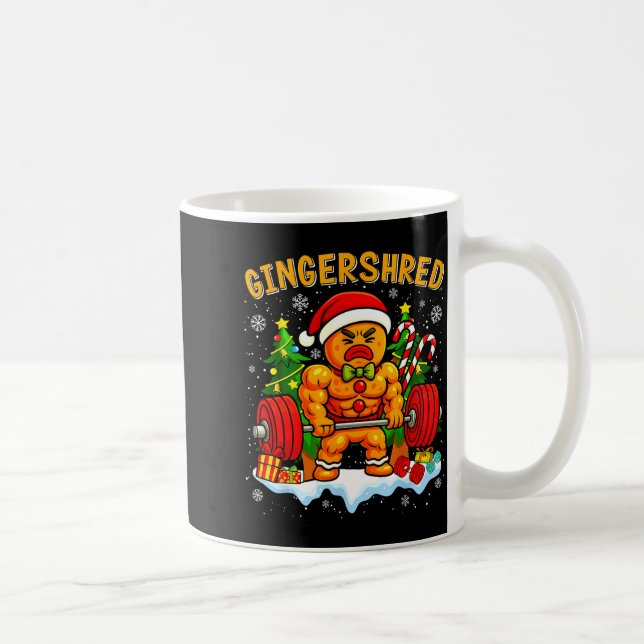 Gingershred Funny Gingerbread Man Gym Bodybuilding Coffee Mug (Right)
