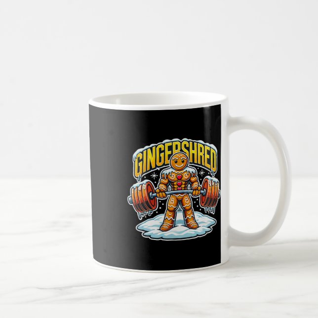 Gingershred Funny Gingerbread Man Gym Bodybuilding Coffee Mug (Right)