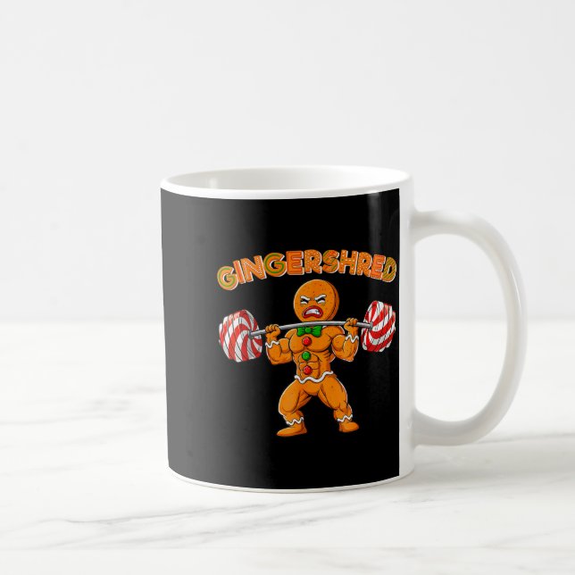 Gingershred Funny Gingerbread Man Gym Bodybuilding Coffee Mug (Right)