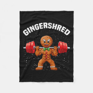 Gingershred Funny Gingerbread Man Gym Bodybuilding Fleece Blanket
