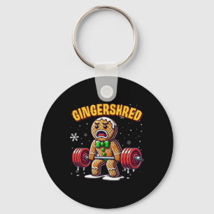 Gingershred Funny Gingerbread Man Gym Bodybuilding Keychain