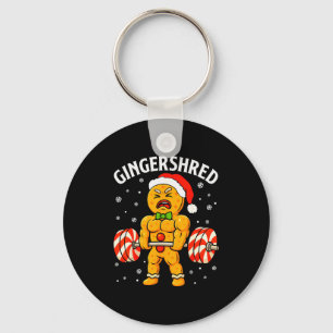 Gingershred Funny Gingerbread Man Gym Bodybuilding Keychain