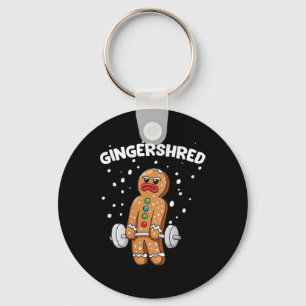 Gingershred Funny Gingerbread Man Gym Bodybuilding Keychain