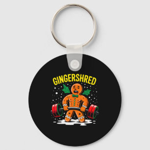 Gingershred Funny Gingerbread Man Gym Bodybuilding Keychain