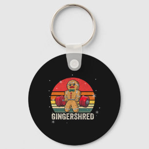 Gingershred Funny Gingerbread Man Gym Bodybuilding Keychain