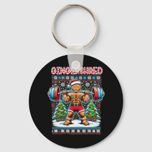 Gingershred Funny Gingerbread Man Gym Bodybuilding Keychain