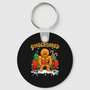 Gingershred Funny Gingerbread Man Gym Bodybuilding Keychain