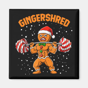 Gingershred Funny Gingerbread Man Gym Bodybuilding Magnet