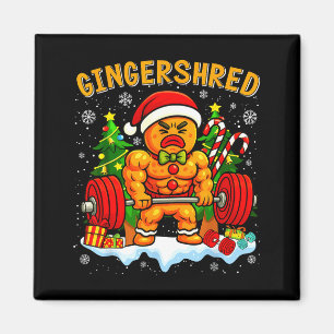 Gingershred Funny Gingerbread Man Gym Bodybuilding Magnet