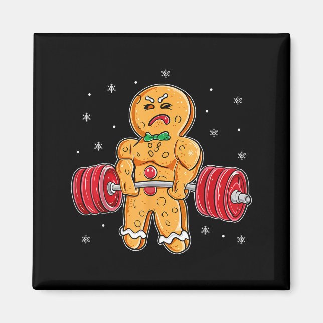 Gingershred Funny Gingerbread Man Gym Bodybuilding Magnet (Front)