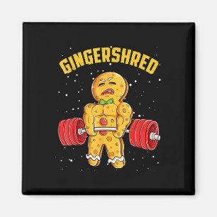 Gingershred Funny Gingerbread Man Gym Bodybuilding Magnet