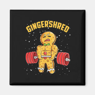 Gingershred Funny Gingerbread Man Gym Bodybuilding Magnet