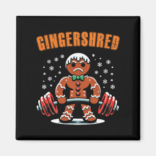 Gingershred Funny Gingerbread Man Gym Bodybuilding Magnet