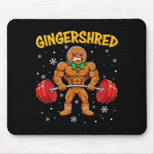 Gingershred Funny Gingerbread Man Gym Bodybuilding Mouse Pad