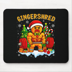 Gingershred Funny Gingerbread Man Gym Bodybuilding Mouse Pad